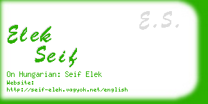 elek seif business card